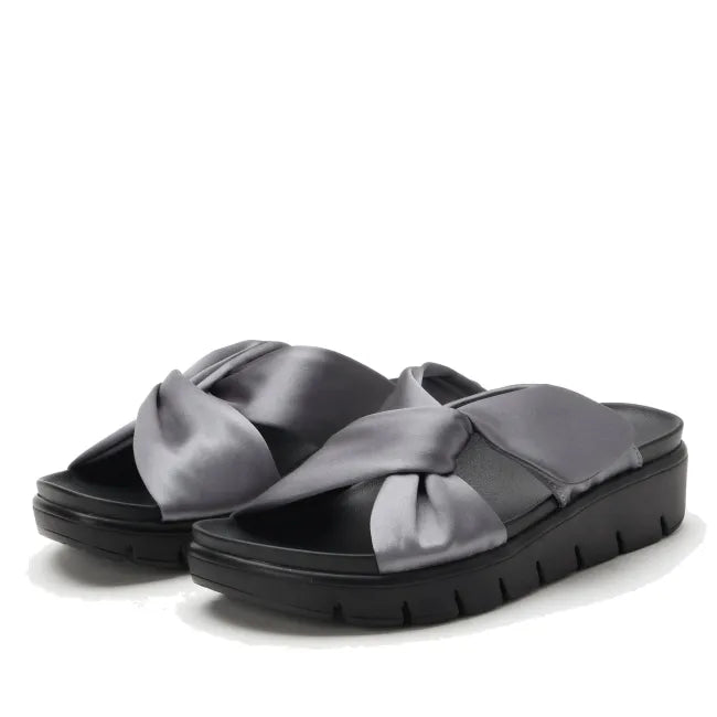 Alegria Rylie Slide Sandal in Gunmetal - front view