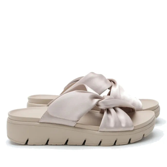 Alegria Rylie Slide Sandal in Bronzer - lateral view