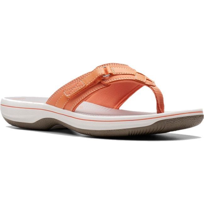 Clarks Women's Breeze Sea Flip Flop Tangerine Pop 26177237