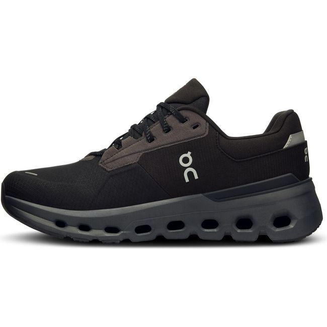 Medial side of On Running On Cloud Cloudrunner 2 Waterproof running shoes in all black