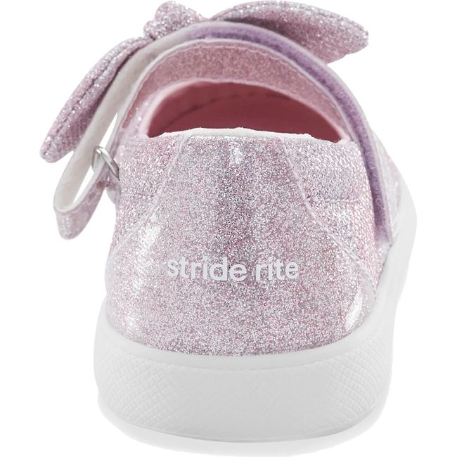 Heel of Toddler Stride Rite Selena Mary Jane Shoe in Pink Multi with velcro top strap
