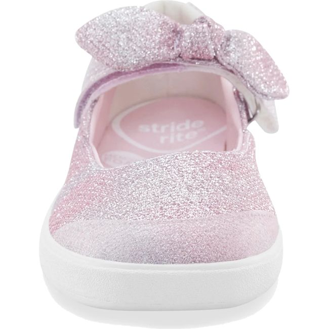 Front of Little Kids Stride Rite Selena Mary Jane Shoe in Pink Multi with velcro top strap