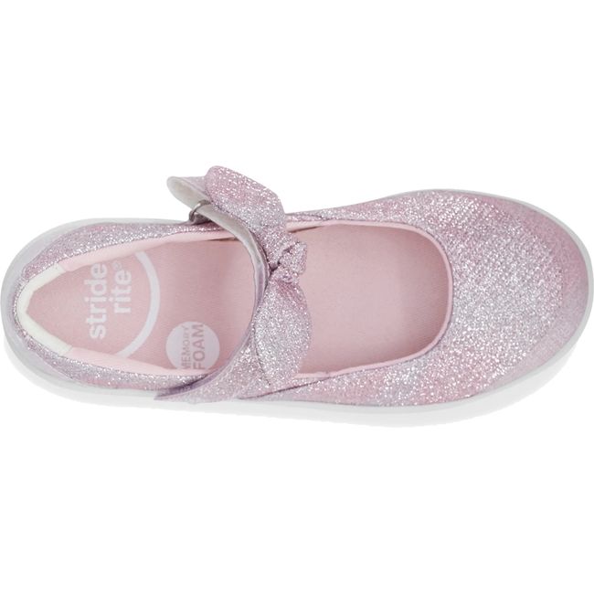 Upper of Little Kids Stride Rite Selena Mary Jane Shoe in Pink Multi with velcro top strap