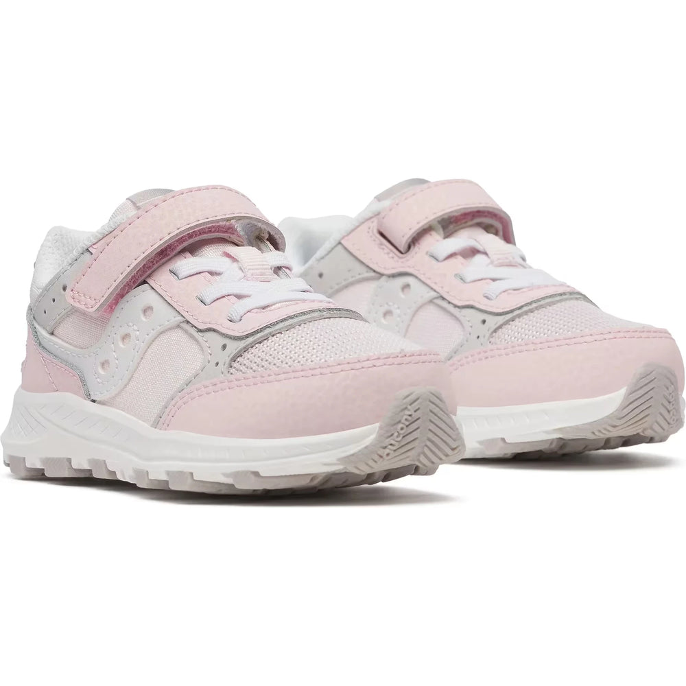 Pair of Saucony Kids' Eclipse KDZ Jr Sneaker (Infant/Toddler) in Pink/White