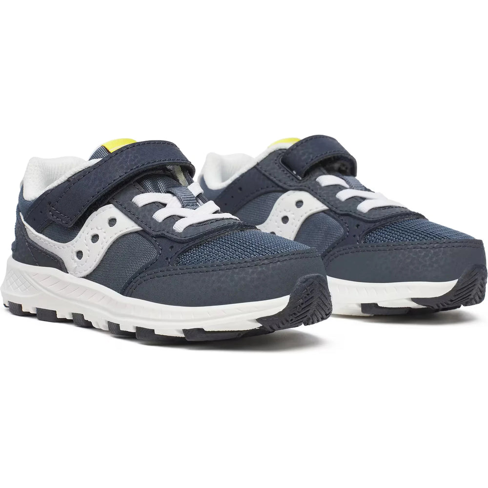 Pair of Saucony Kids' Eclipse KDZ Jr Sneaker (Infant/Toddler) in Navy/White