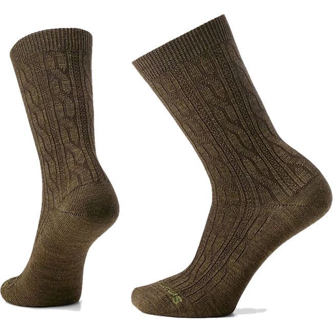 Smartwool Women's Everyday Cable Zero Cushion Crew Sock Military Olive SW001830-D11