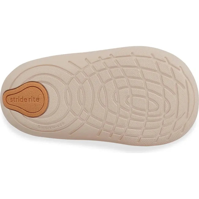 Sole of Kids Faye Stride Rite Mary Jane Shoe in honey tan leather upper with beige sole