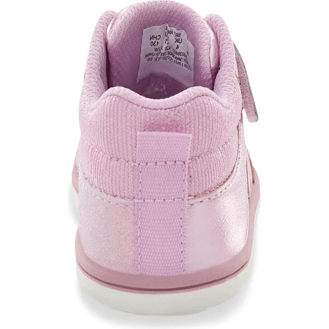 Heel of Kids Ames Stride Rite High Top Sneaker in pink
