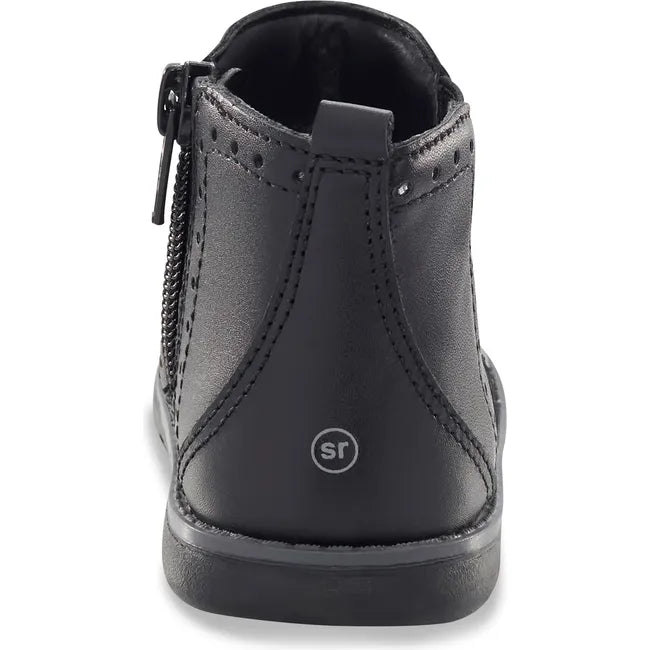 Heel of Kids Stride Rite Lena Boot in black leather