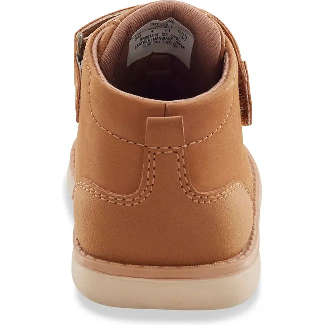 Heel of Stride Rite Baby Boot Quinn in hazel tan leather