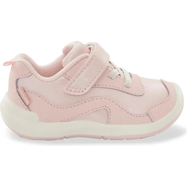 Lateral side of Little Kids' Stride Rite Kids' Winslow 2.0 Sneaker in Blush Pink with velcro