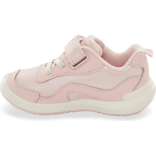 Medial side of Little Kids' Stride Rite Kids' Winslow 2.0 Sneaker in Blush Pink with velcro