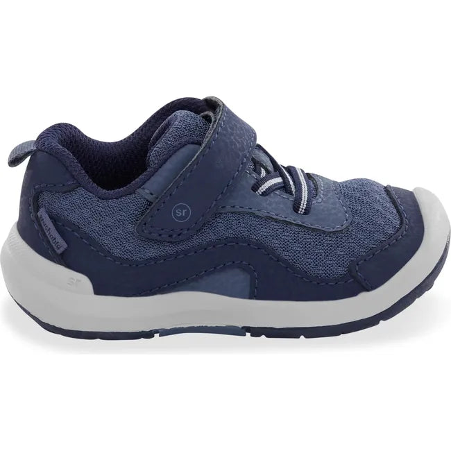 Lateral side of Little Kids' Stride Rite Kids' Winslow 2.0 Sneaker in Navy Blue with velcro