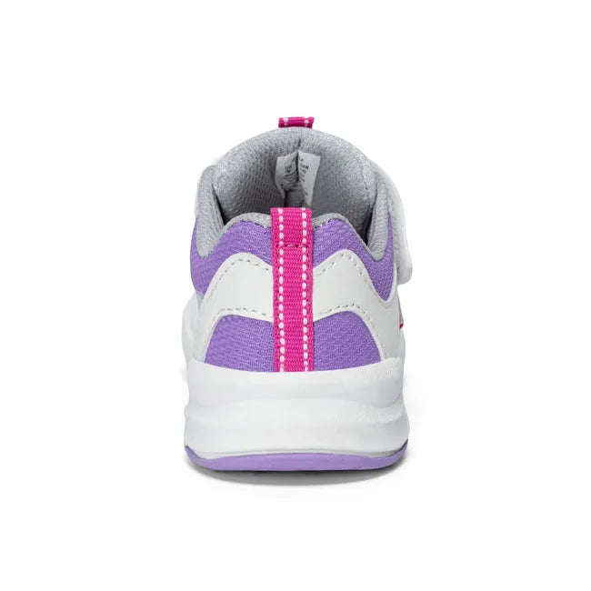Heel of Stride Rite Toddler Player 2.0 Sneaker in white Mesh with velcro adjustable strap