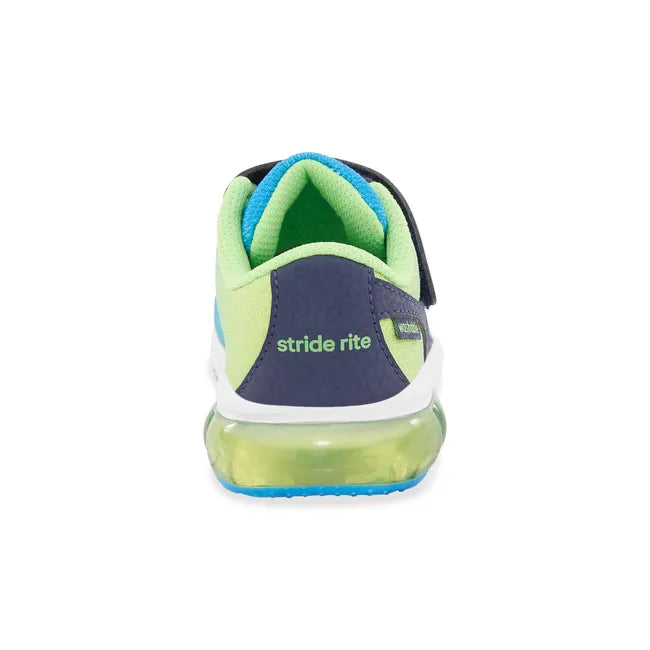 Heel of Stride Rite Toddler Lighted Phantom Sneaker in Blue Green Light Up