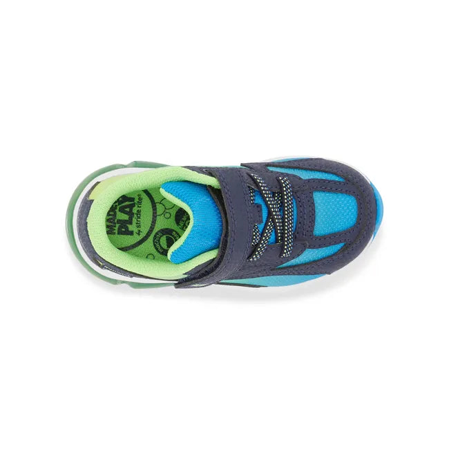 Upper of Stride Rite Toddler Lighted Phantom Sneaker in Blue Green Light Up
