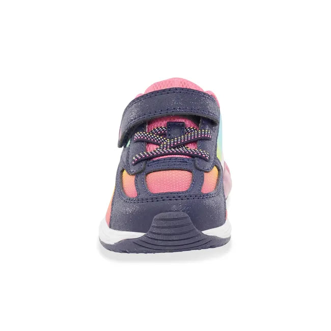 Front of Stride Rite Toddler Lighted Phantom Sneaker in Rainbow Light Up