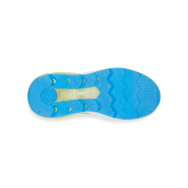 Blue sole of Stride Rite Toddler Lighted Phantom Sneaker in Blue Green Light Up