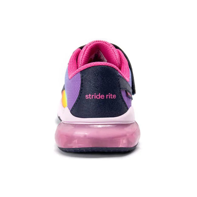 Heel of Stride Rite Kids Lighted Phantom Sneaker in Rainbow with Light Up feature