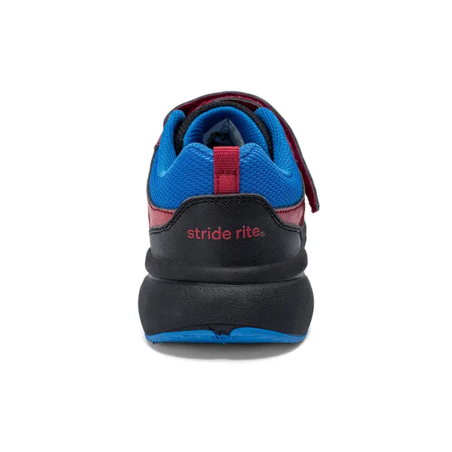 Heel of Stride Rite Toddler Equilibrium Light Up Sneaker in Spiderman Black and Red