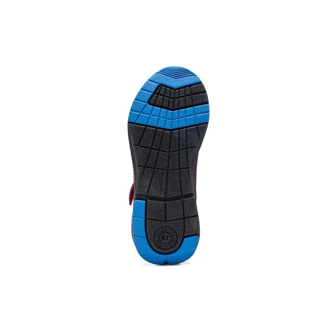 Sole of Stride Rite Toddler Equilibrium Light Up Sneaker in Spiderman Black and Red