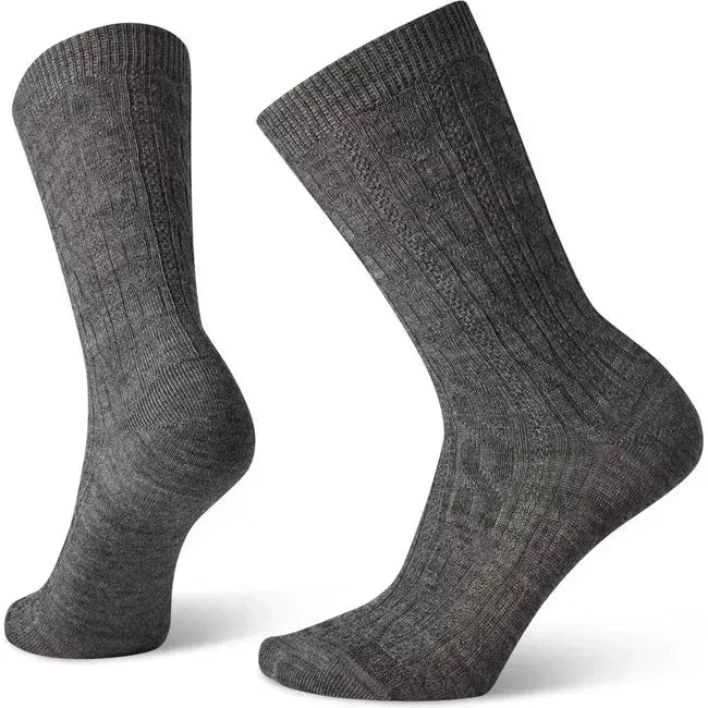 Smartwool Women's Everyday Cable Ultra Light Cushion Crew Sock Medium Gray SW005005-052