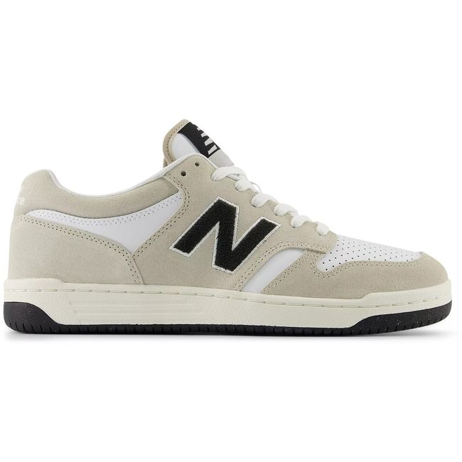 New Balance 480 lifestyle shoe in shipyard and black, lateral view.