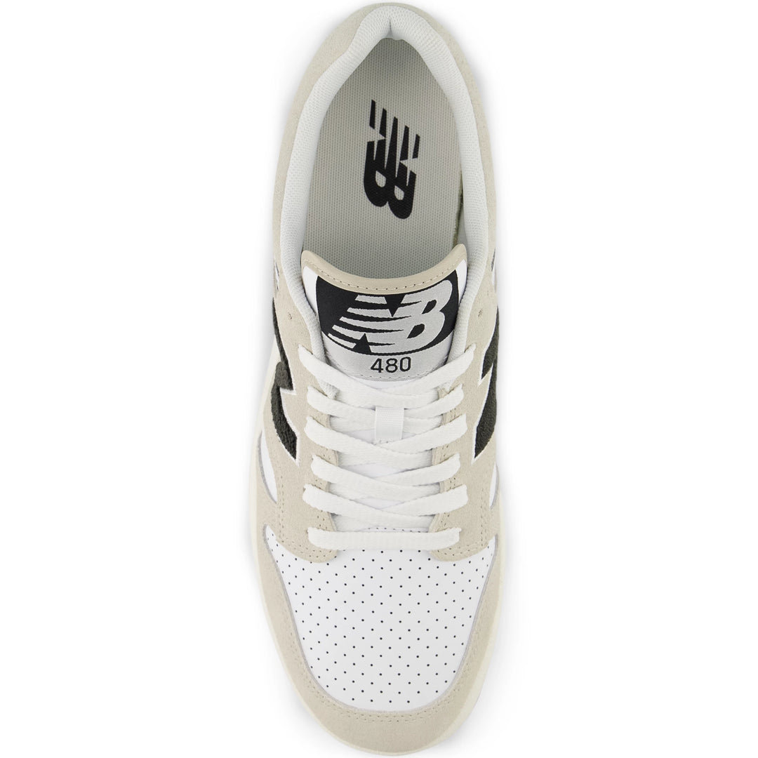 Top of New Balance Unisex 480 sneaker in Shipyard/Black