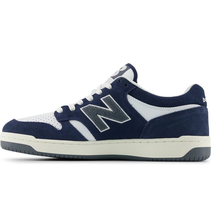 Inside of New Balance Unisex 480 sneaker in NB Navy/White