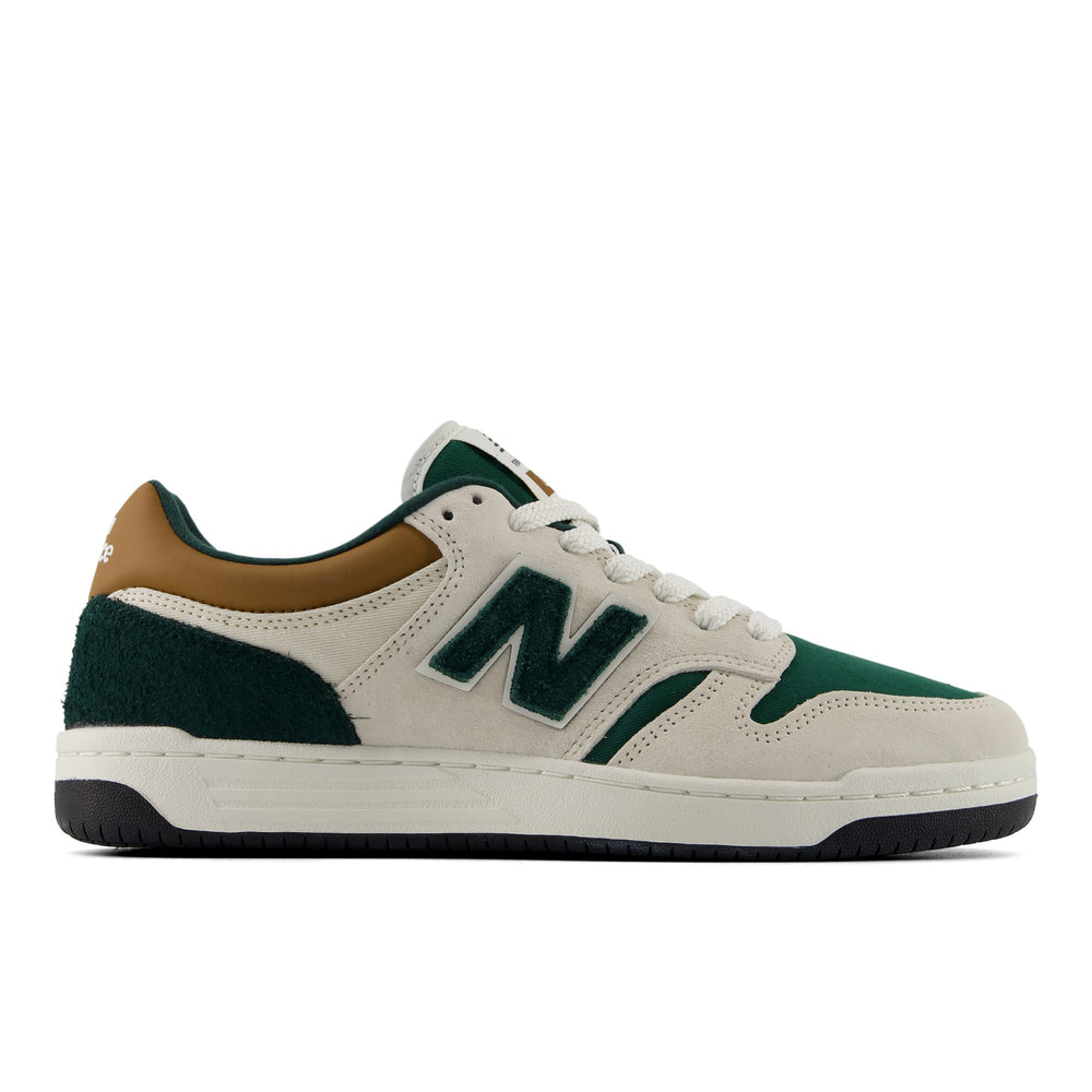 New Balance 480 Lifestyle Shoe in Linen/Nordic Green, outside view
