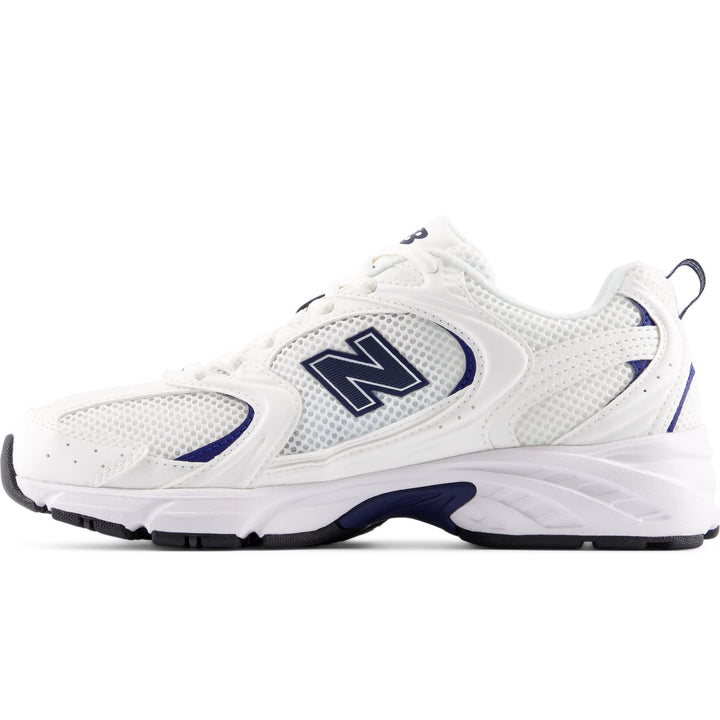 Inside of New Balance Unisex 530 sneaker in Sea Salt/Blue Oyster