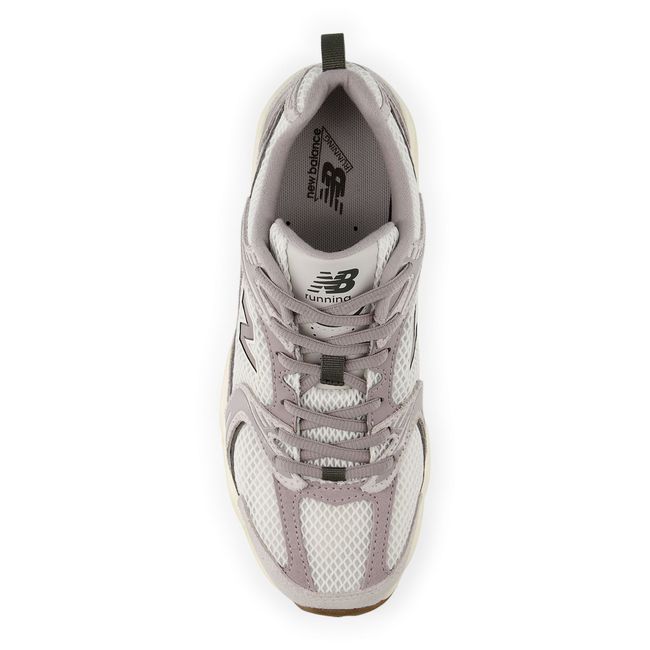 New Balance 530 sneaker in grey, top-down view.