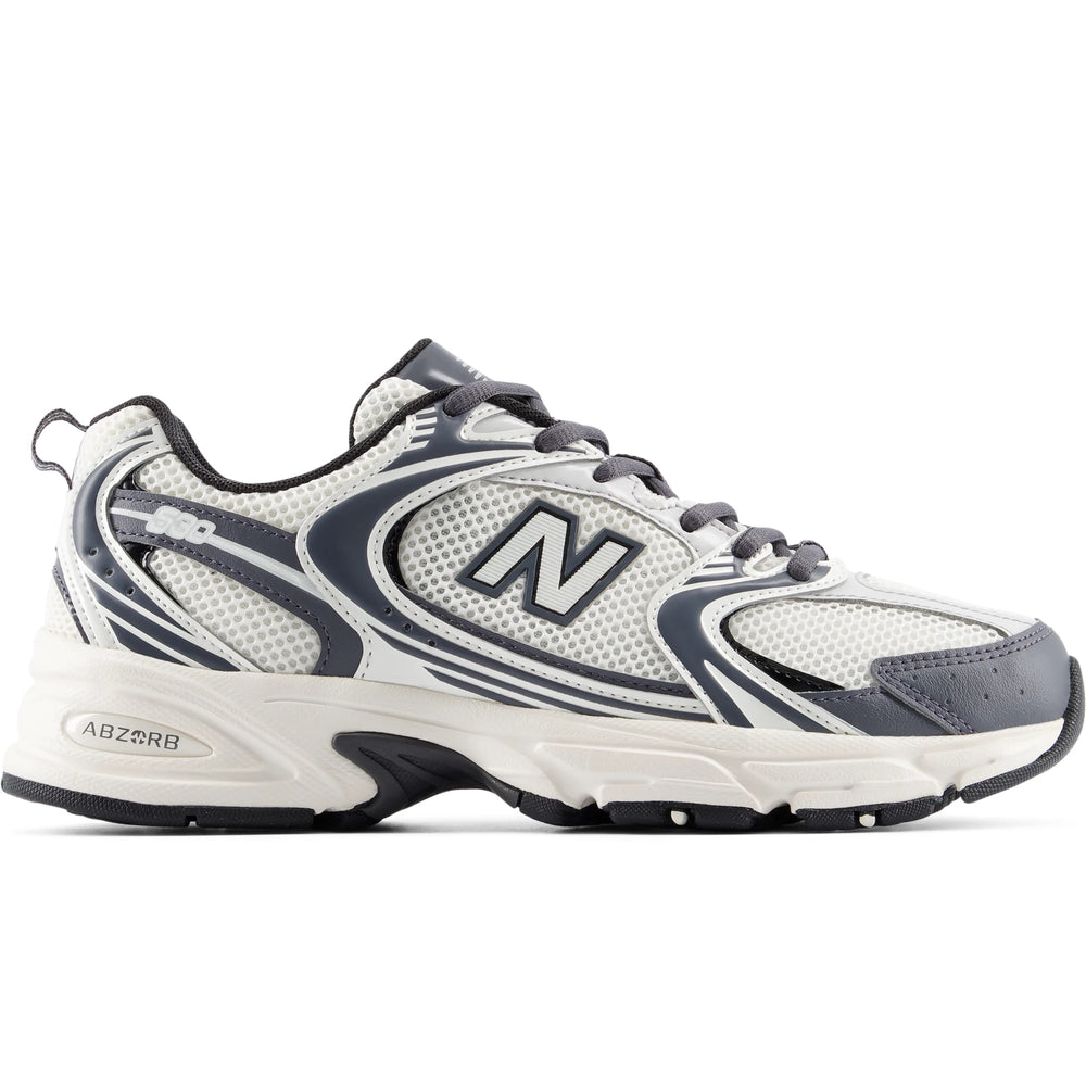 Side of New Balance Unisex 530 sneaker in Sea Salt/Magnet