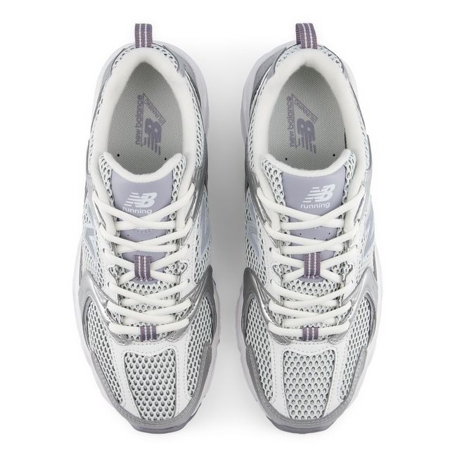 Top-down view of New Balance 530 in grey