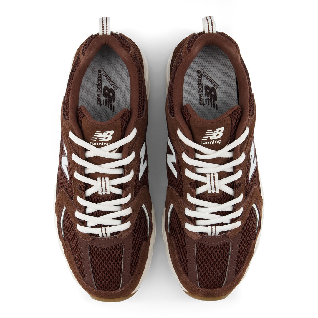 New Balance 530 Lifestyle Shoe in Pumpernickel/Sea Salt, top view