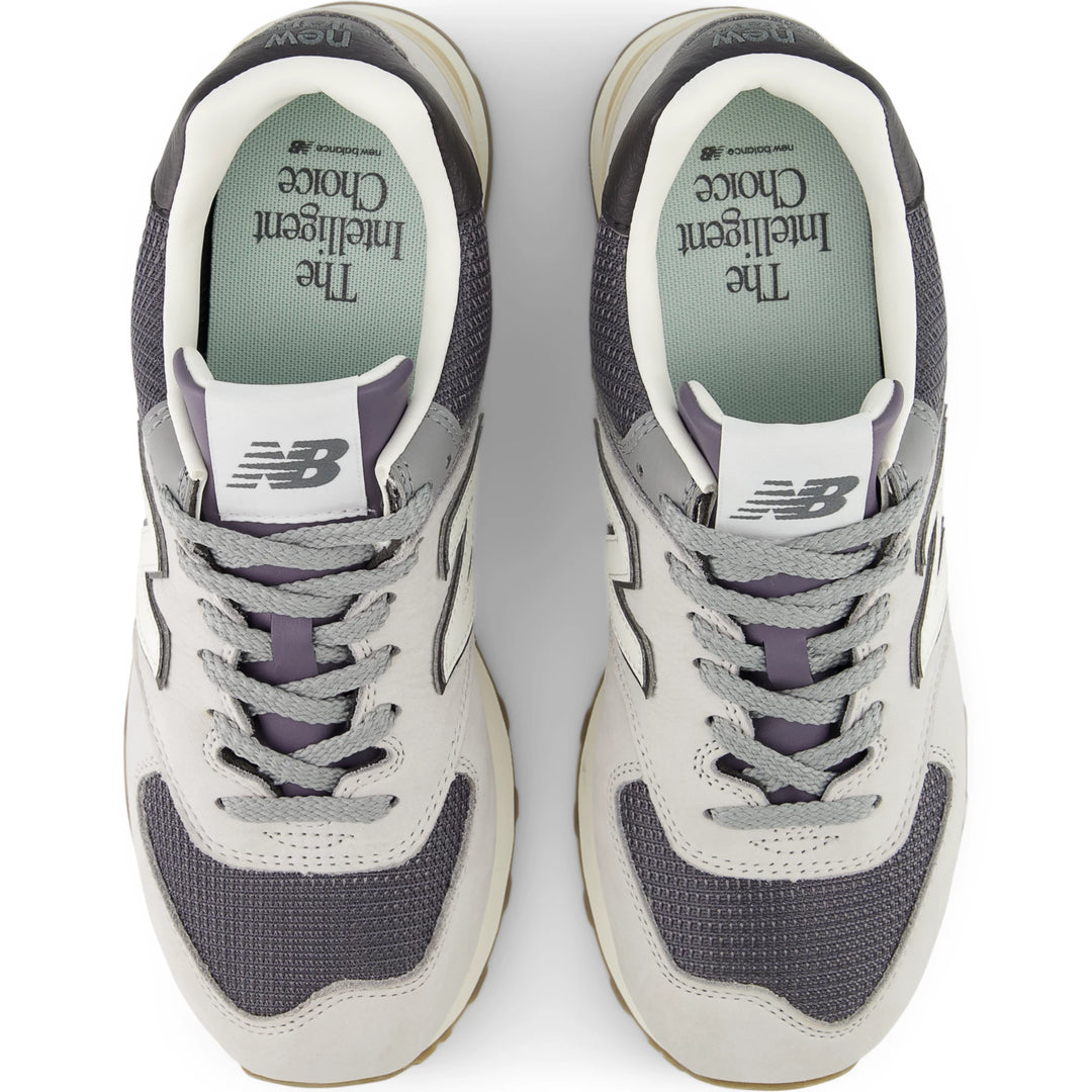 Top of New Balance Unisex 574 sneaker in Grey Matter/Dark Silver Metallic