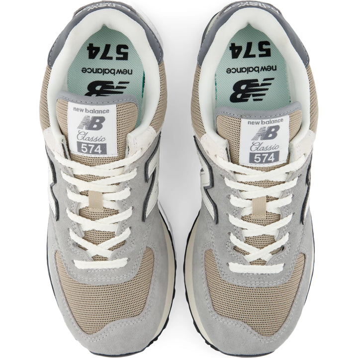 Top of New Balance Unisex 574 sneaker in Castlerock/Stoneware