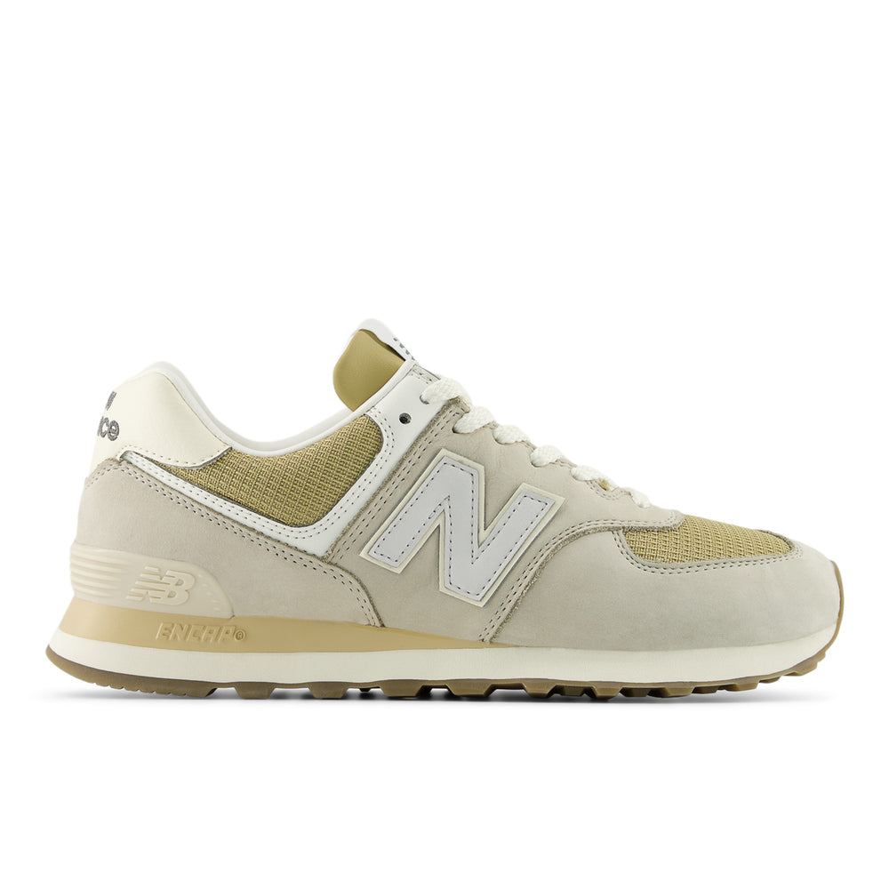 New Balance 574 Lifestyle Shoe in Shipyard/Dark Silver Metallic, outside view