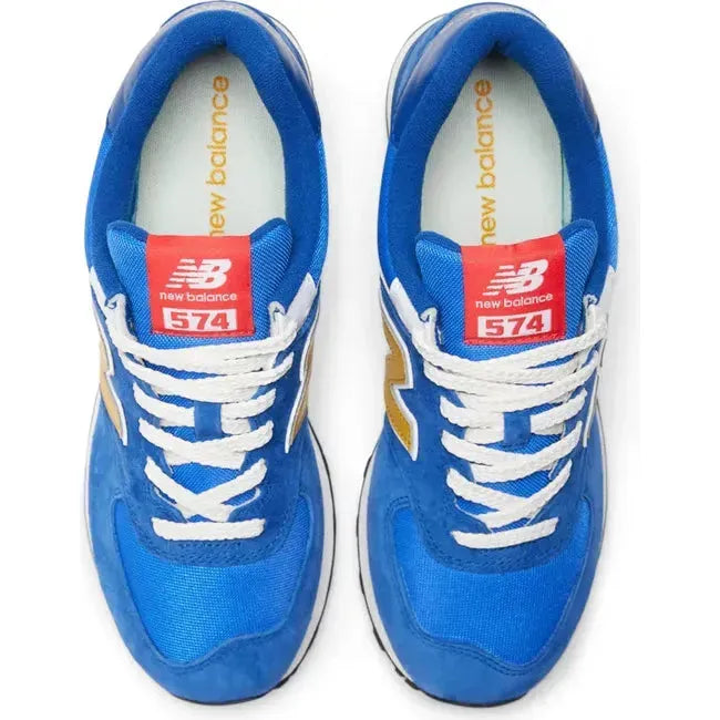New Balance Unisex 574 Lifestyle Shoe Royal Blue/Gold U574HBG