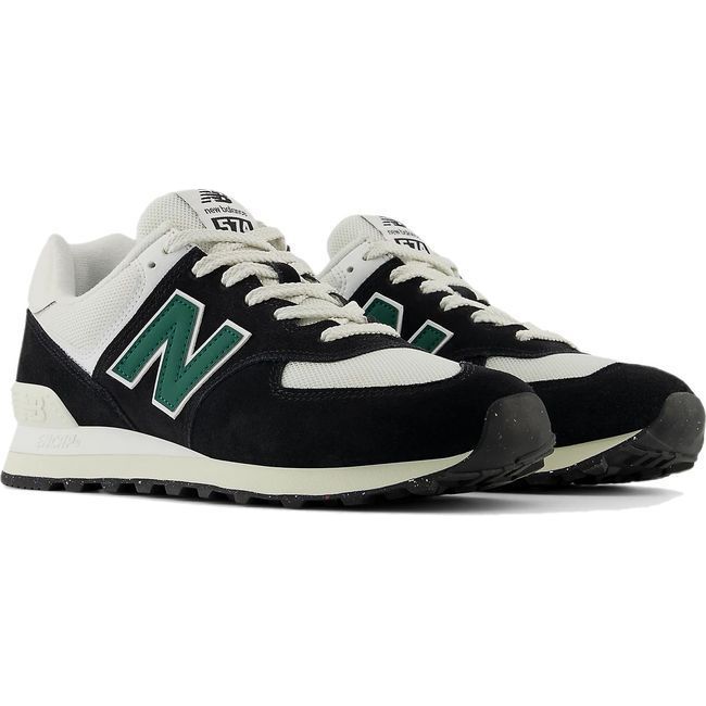New Balance Unisex 574 Lifestyle Shoe Black/White/Marsh Green U574RBG