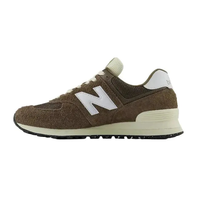 New Balance Unisex 574 Lifestyle Shoe Dark Mushroom/Angora/Black U574RBI