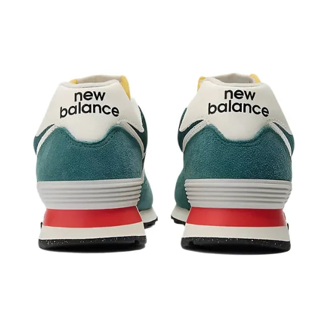 Heels of New Balance Unisex 574 Lifestyle Shoes in new spruce green
