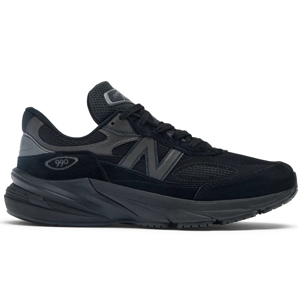 Side of New Balance Unisex 990v6 sneaker in Black