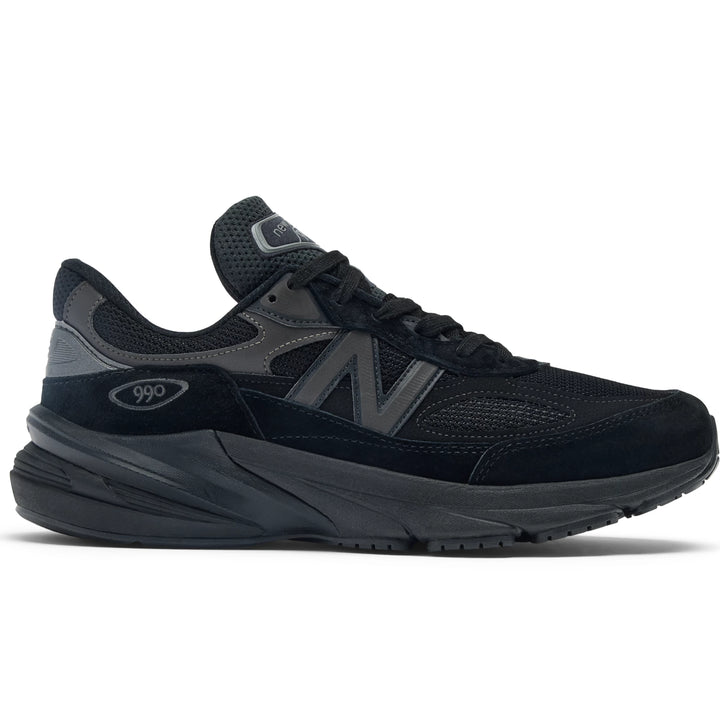 Side of New Balance Unisex 990v6 sneaker in Black