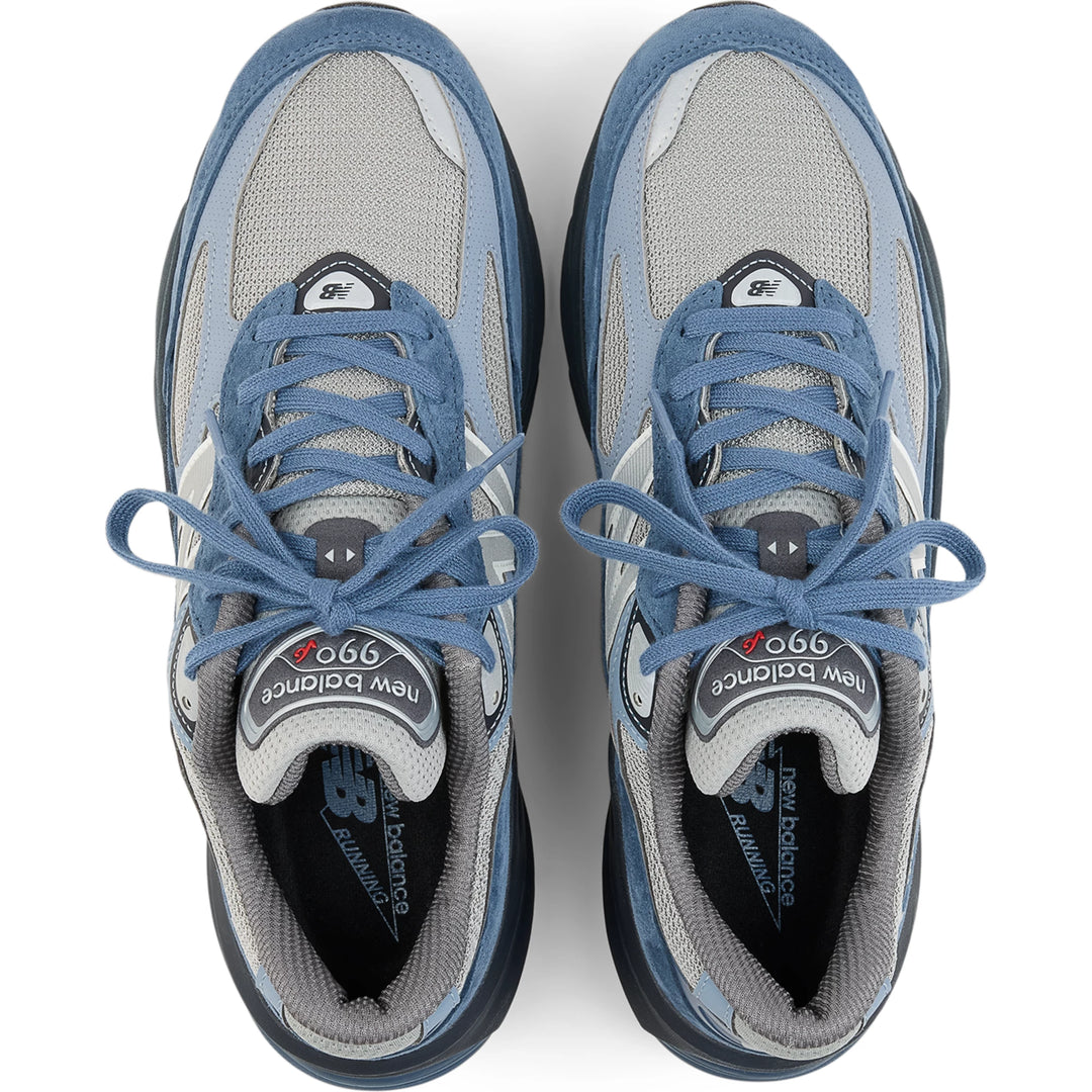 Top view of New Balance Unisex 990v6 sneakers in Vintage Indigo/Eclipse/Slate Grey