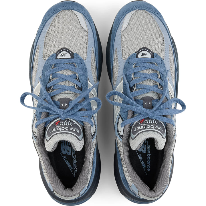 Top view of New Balance Unisex 990v6 sneakers in Vintage Indigo/Eclipse/Slate Grey