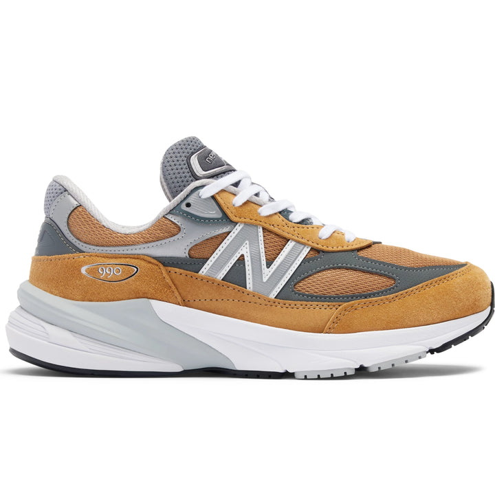 Side of New Balance Unisex 990v6 sneaker in Workwear/Grey