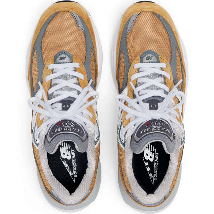 Top view of New Balance Unisex 990v6 sneakers in Workwear/Grey