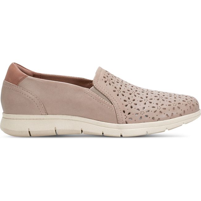 Lateral side of Women's Cobb Hill Lenoir Slip On Shoe in Light Brown