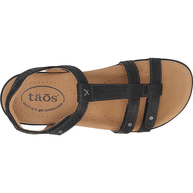 Upper of Women's Taos Trophy 2 Sandal in Champagne bronze leather with velcro straps